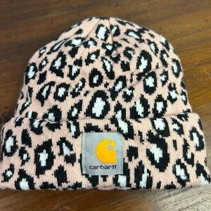 Carhartt Pink and Black Leopard Beanie